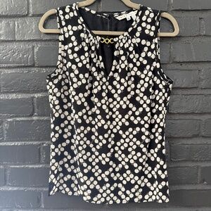 Beautiful Black And White Vintage Silk Top From‎ Trina Turk (size S)